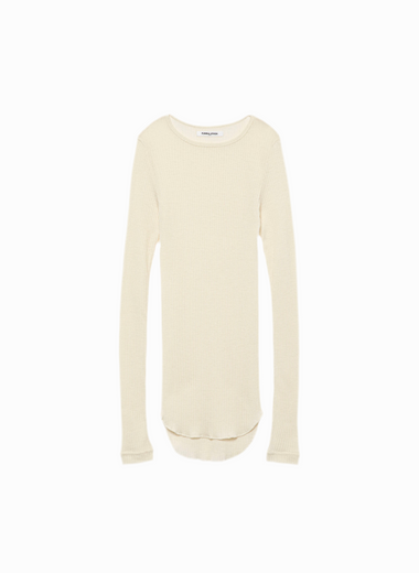 Wool/Silk Needle Drawing Crew-neck