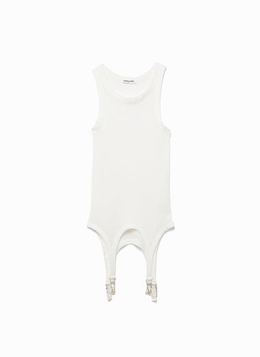 Needle Drawing Garter Tank Top