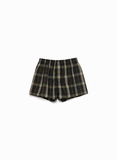 Plaid 2-tuck Trunk Shorts