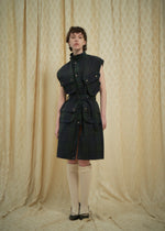 Oiled Tartan Plaid Sleeveless Hunter Coat