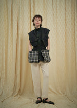 Oiled Tartan Plaid Sleeveless Hunter Coat