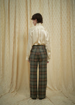 Tartan Plaid Adjustable Belted Pants