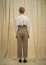 Plaid Tweed High-Waist Slacks