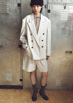 Twill Peaked Lapel Double Jacket 