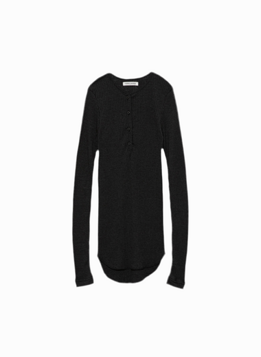 Wool/Silk Needle Drawing Henley-neck