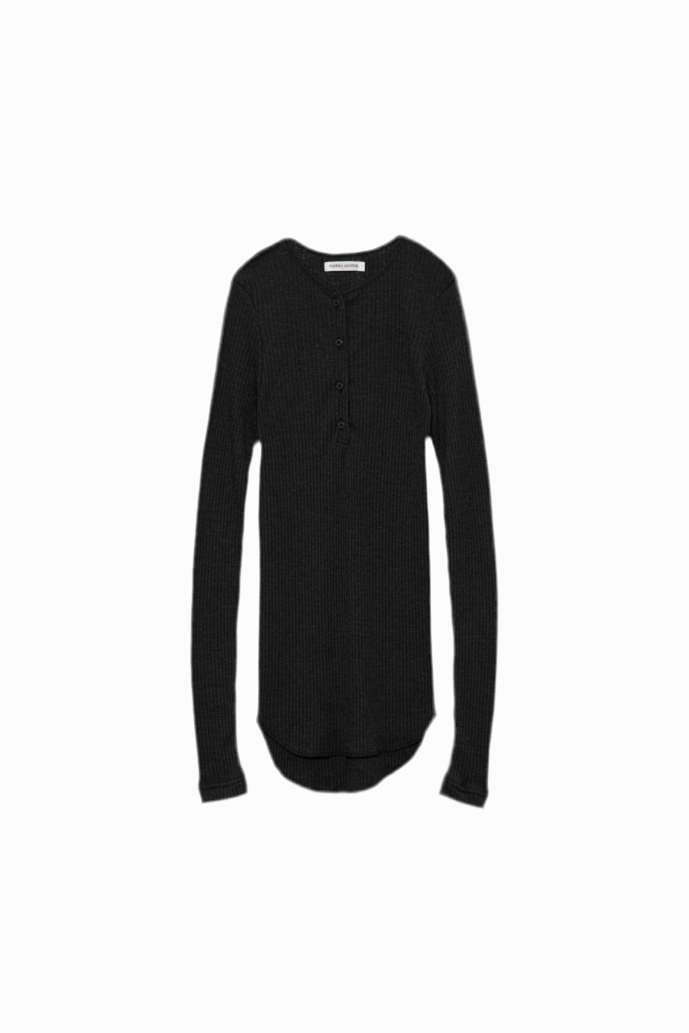 fumika uchida NYLON HENLEY NECK KNIT