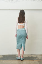 Vinyl String Knitted Midi Skirt