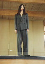 Herringbone Belted Wide 2tuck Pants