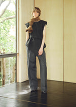 Herringbone Belted Wide 2tuck Pants