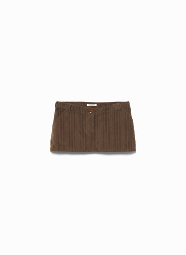 Cord Low-waist Mini Skirt