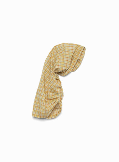 Plaid voile head cap