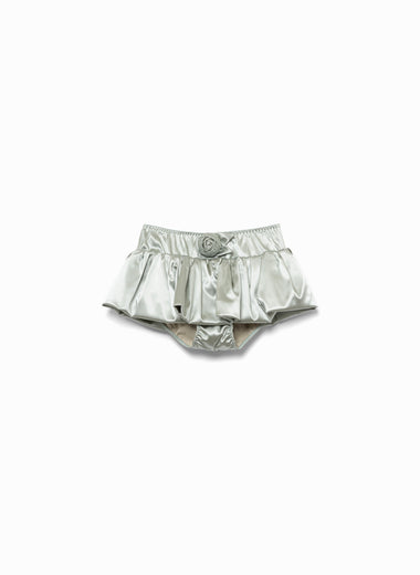 Stretch Satin Corsage Mini Skort