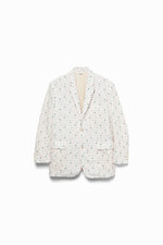 Seersucker Notched Lapel Single Jacket