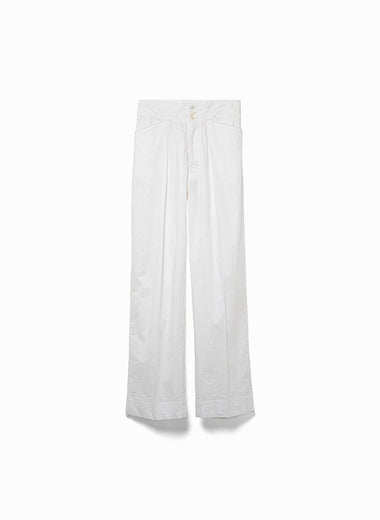 Coated Cotton Side Trim Slacks