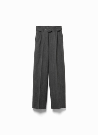 Herringbone Belted Wide 2tuck Pants