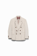 Twill Peaked Lapel Double Jacket 