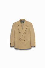 Twill Peaked Lapel Double Jacket 