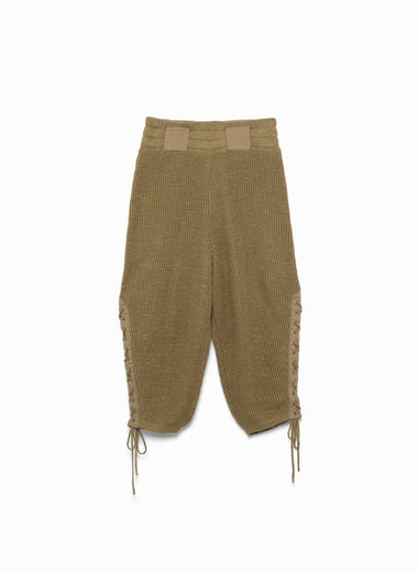 Knitted Linen Side Lace-up Pants