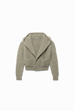 Shetland Rib Stitch Hooded Cardigan