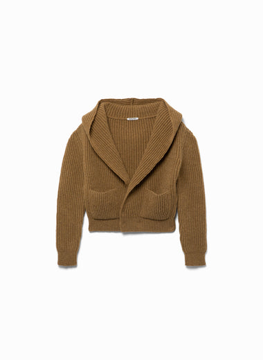 Shetland Rib Stitch Hooded Cardigan