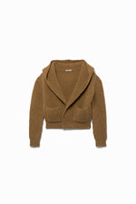 Shetland Rib Stitch Hooded Cardigan