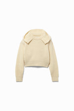 Shetland Rib Stitch Hooded Pullover