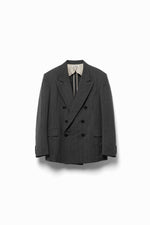 Herringbone Peaked Lapel Double Jacket