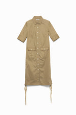 Twill Button-up Shirt Dress