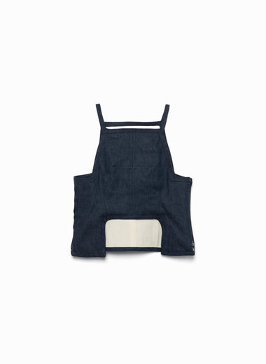 Nepped Denim Square-neck Top