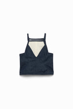 Nepped Denim Square-neck Top