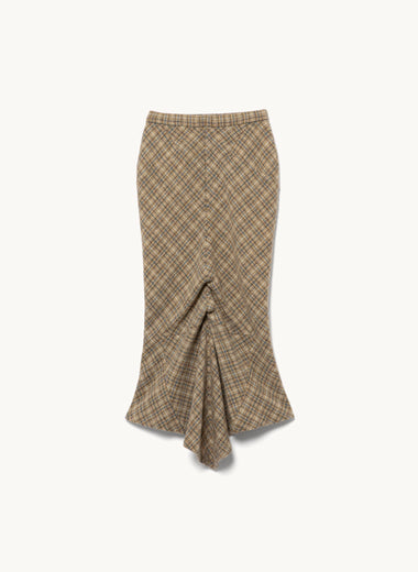 Plaid Tweed Hobble Skirt