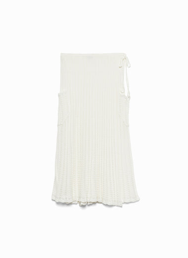 Lace knit wrap midi skirt