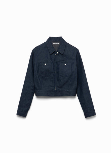 Nepped Denim Zip-up Blouson