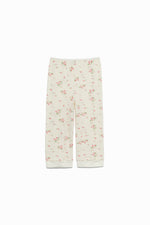Floral Print Waﬄe Cropped Pants