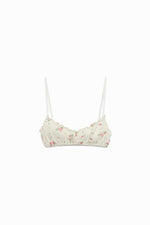 Floral Print Waﬄe Bra