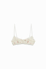 Floral Print Waﬄe Bra