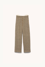 Plaid Tweed High-Waist Slacks