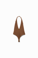 Rib Halter-neck Bodysuit