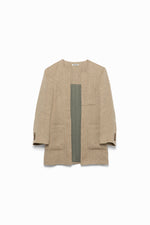 Hemp Suiting Collarless Jacket