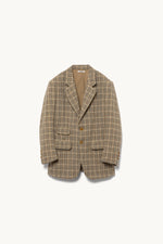 Plaid Tweed Notched Lapel Jacket