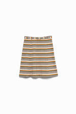 Grandrelle multi stripes  belted skirt