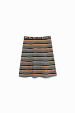 Grandrelle multi stripes  belted skirt