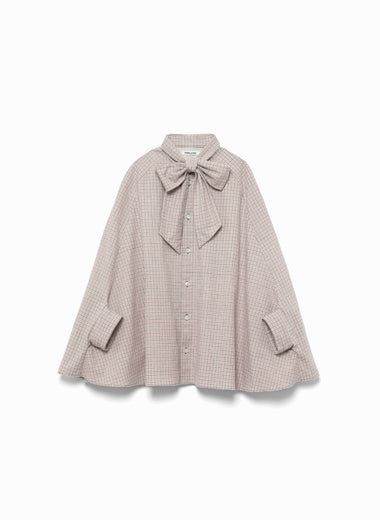 Double Napped Flannel Bow Cape Shirt