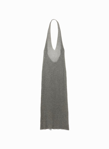 Gauze Halter-neck Long Dress