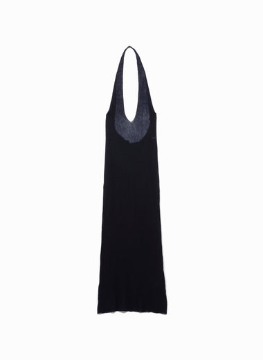 Gauze Halter-neck Long Dress