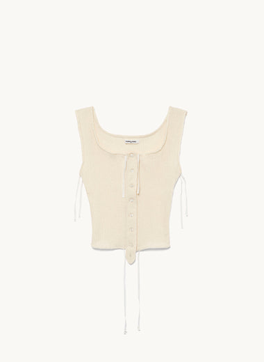 Vintage Ribbed Corset Top _Sleeveless