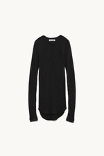 Wool/Silk Needle Drawing Henley-neck