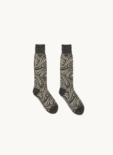 Mohair Jacquard Geometry Socks