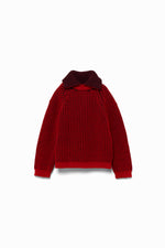 Popcorn Stitch Roll Collar Sweater