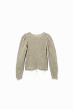 Gauze Shetland Puff-sleeve Top